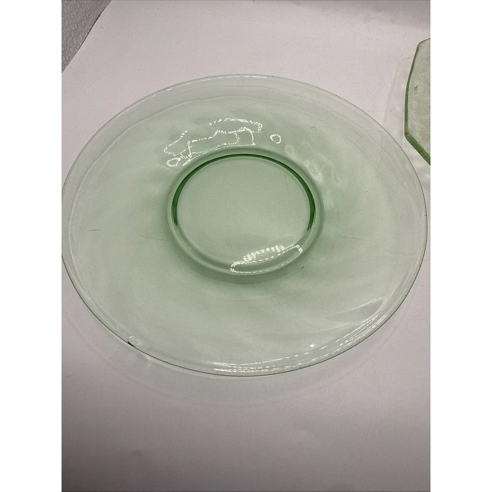 Vintage Uranium Green Depression Glass Mixed Lot  UV Glow (imperfections-read)